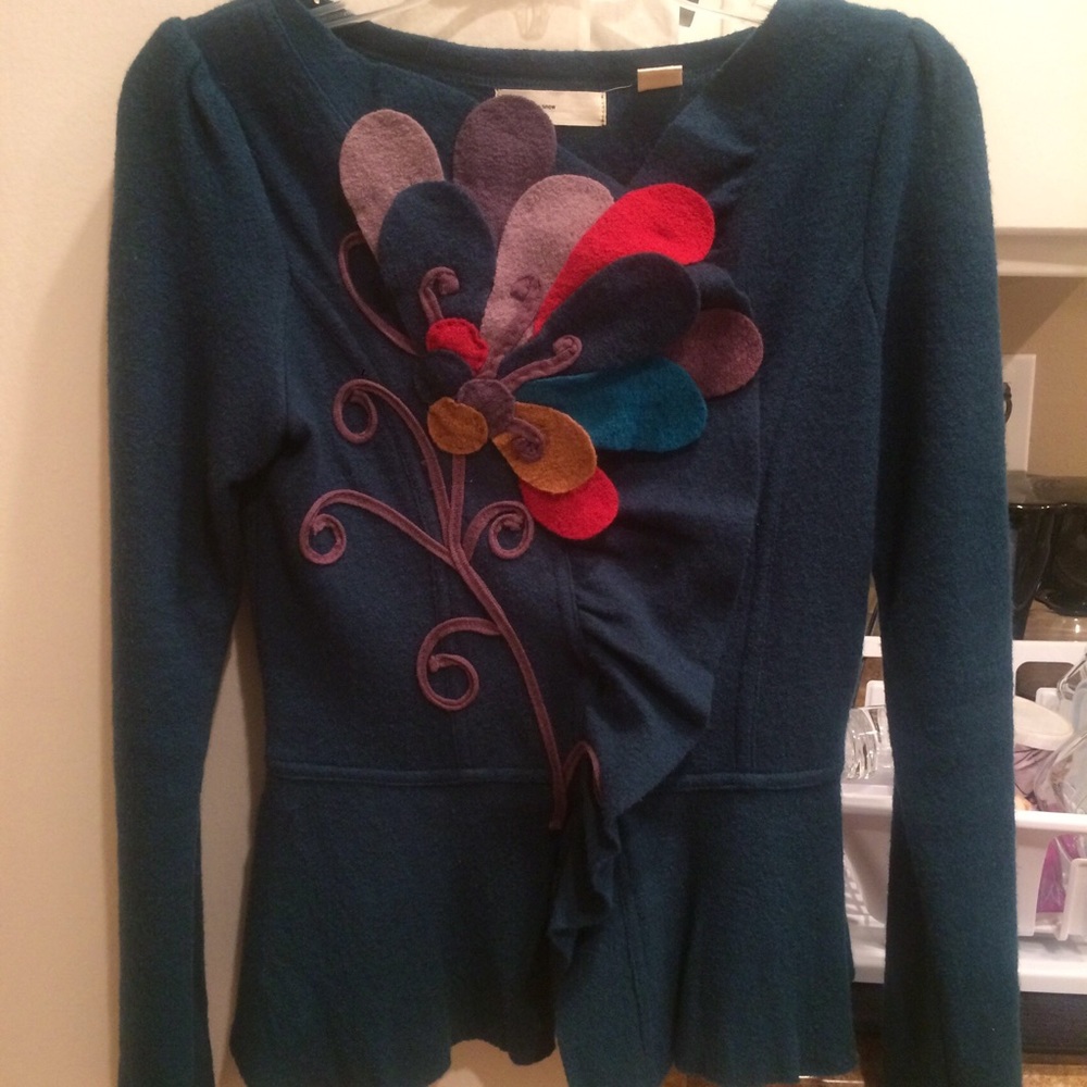 Whimsical Anthropologie Wool Jacket / Top